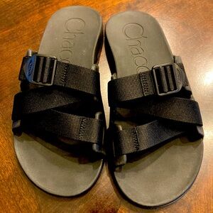 Chaco Black Dual-Strap Slide Sandals